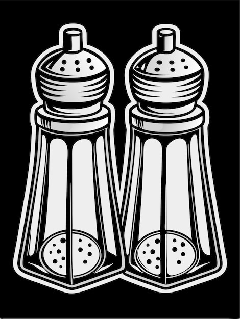 Vector glass salt and pepper shaker colouring book pages for children and adults with vector design