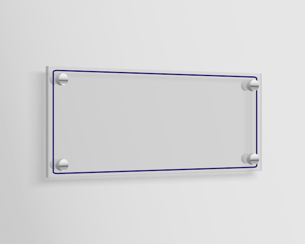 Vector glass signage mockup