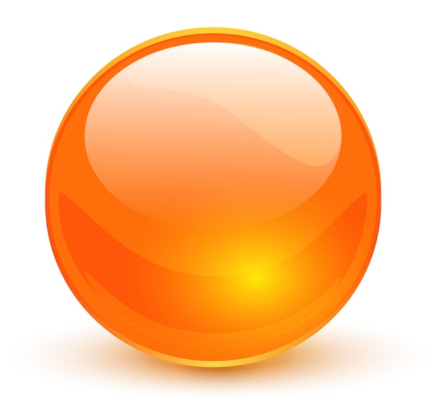 Glass sphere orange vector shiny ball