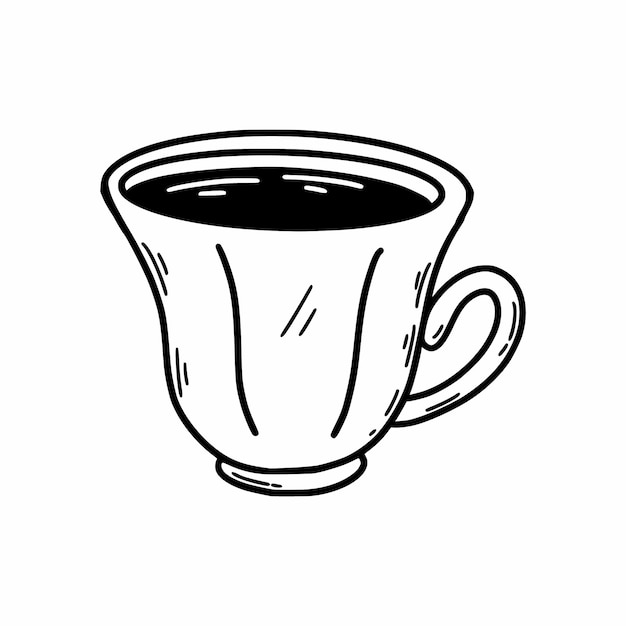 Glass tea or coffee Drink Vector doodle illustration