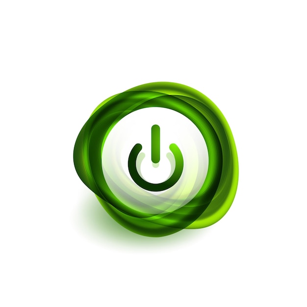 Glass transparent effect power start button on off icon vector UI or app symbol design