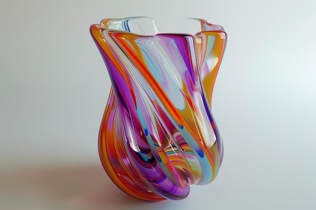 a glass vase of colorful shapes in the style of mosaics bronze light bronze flower patterns