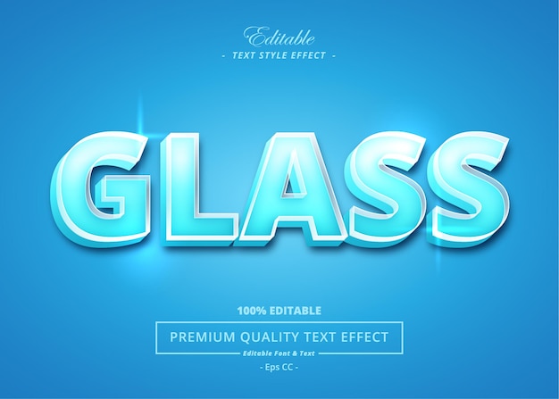 GLASS VECTOR TEXT STYLE EFFECT