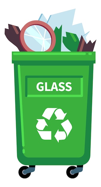 Glass waste container Trash sorting garbage can