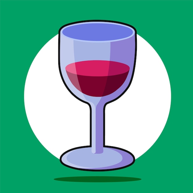 Glass of wine cartoon icon illustration