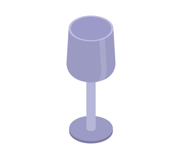 Glass of wine isometric