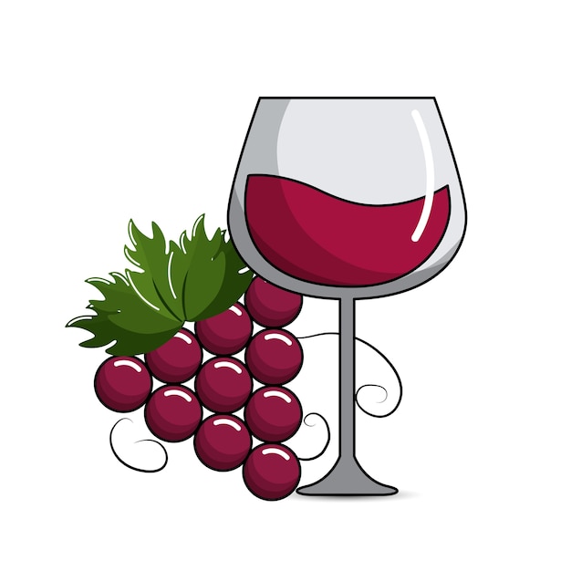 glass of wine with grape icon