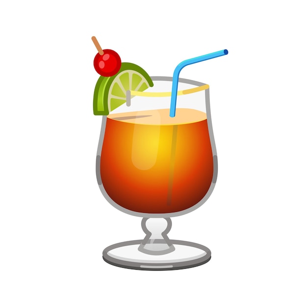 Glass with a cocktail Large size icon of emoji cocktail