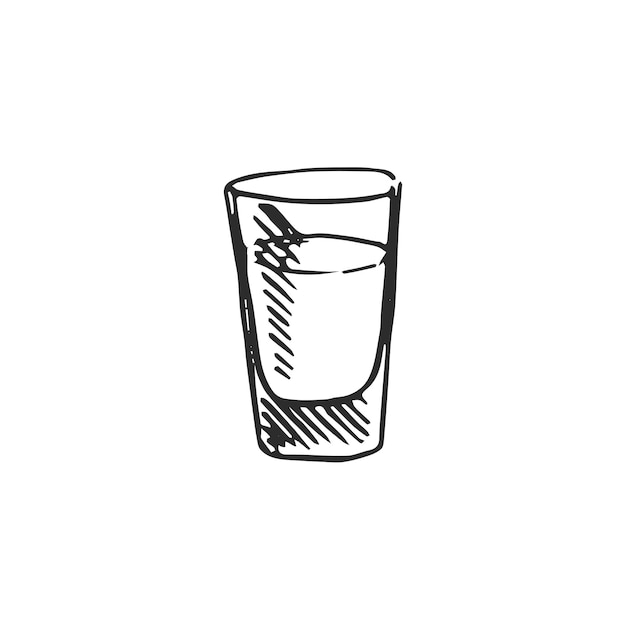 glass with water vector draw