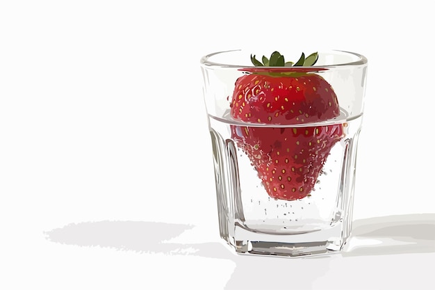 Glassed Strawberry Clipart Isolated on White Background