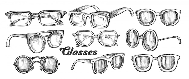 Glasses Fashion Accessory Monochrome Set