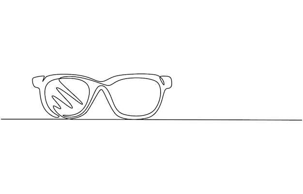 Vector glasses icon line continuous drawing vector one line eyeglasses icon vector background eyeglasses