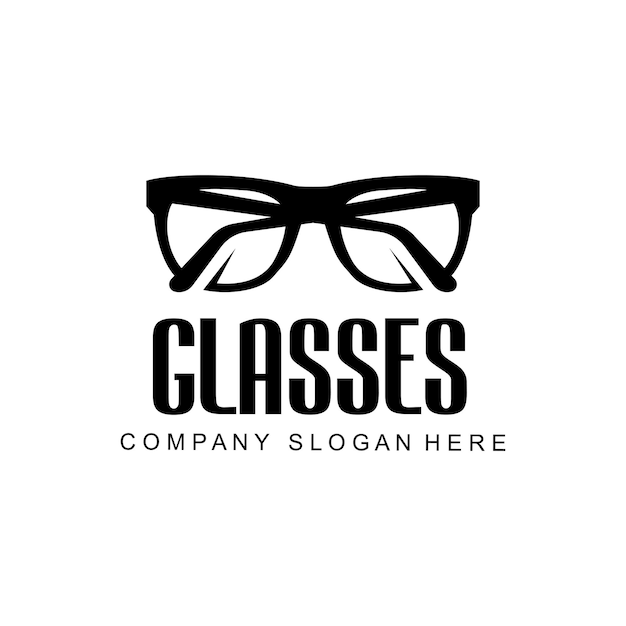 Glasses logo design vector illustration of optical tools to style and maintain eye health