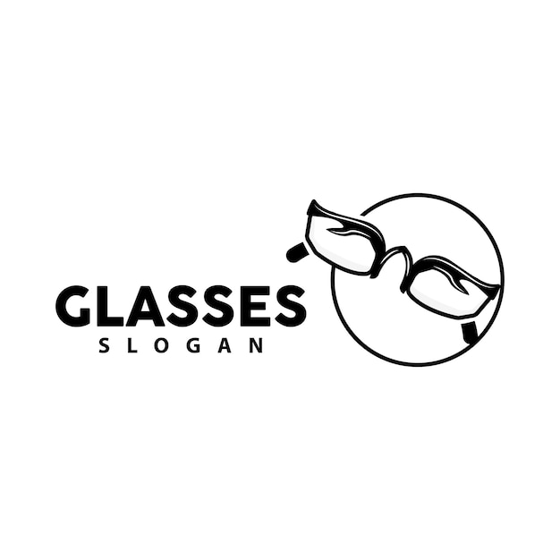 Glasses Logo Optic Fashion Vector Icon Illustration Template Simple Design