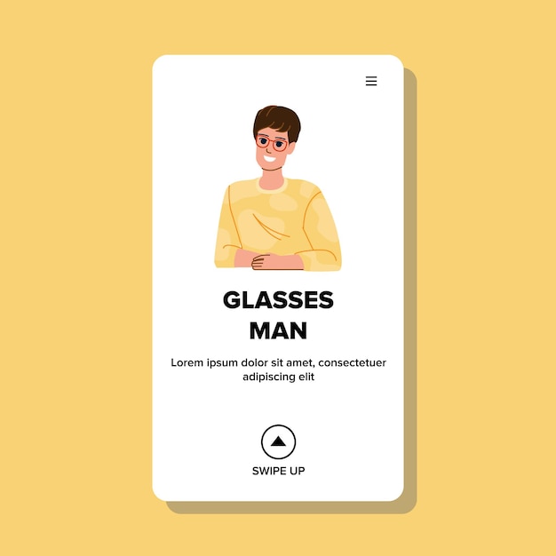 Glasses man vector