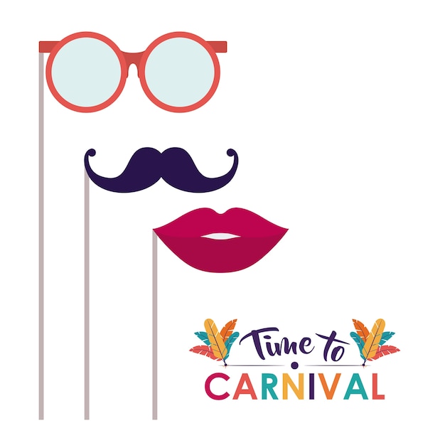 glasses mustache mouth carnival festival