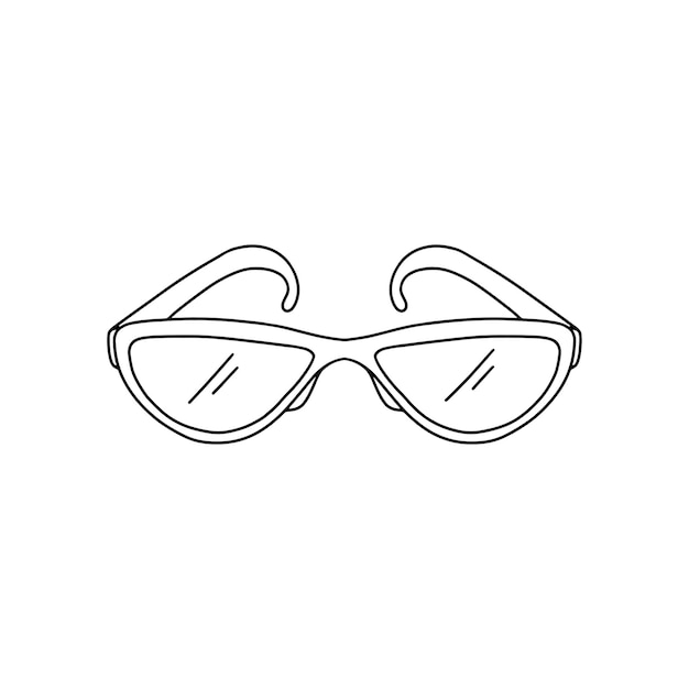 Glasses for needlework in doodle style Sewing concept