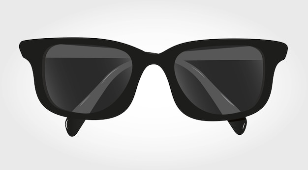 glasses with black lenses isolated