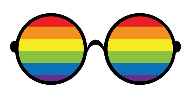 Glasses with a flag for LGBT Pride Day Illustration Stop homophobia for the International Day against Homophobia