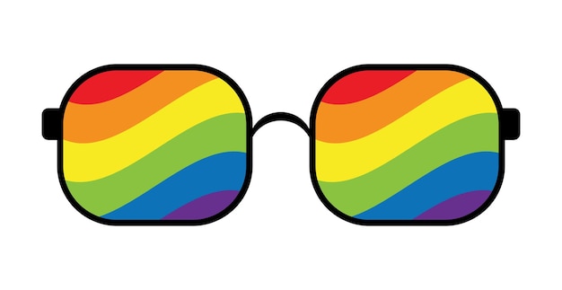 Glasses with a flag for LGBT Pride Day Illustration Stop homophobia for the International Day against Homophobia