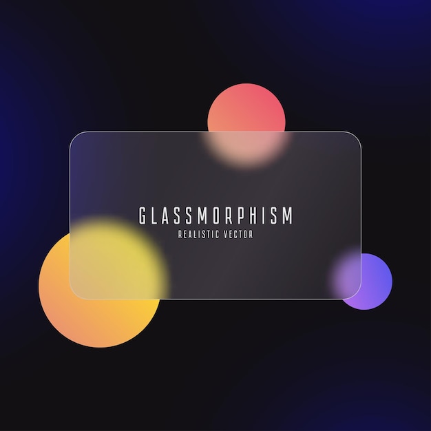 Glassmorphism effect with transparent glass plate Frosted acrylic or matte plexiglassVector