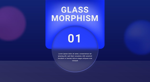 Glassmorphism layout template blurred banner design realistic glass blurred effect with set of tra