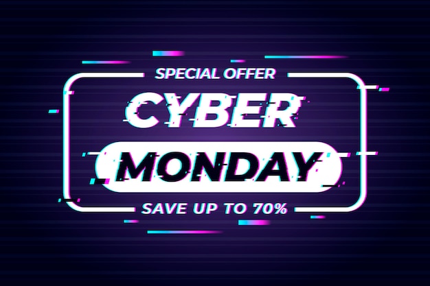 Glitch cyber monday concept