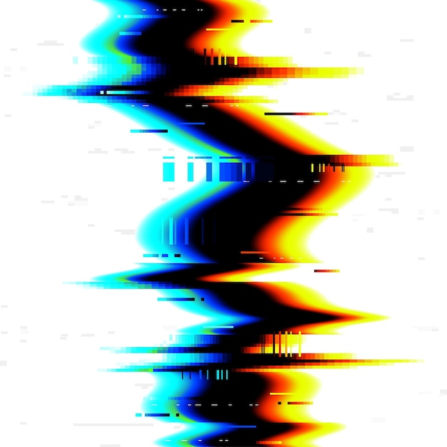 Vector glitch digital tv effect noise of vhs on screen