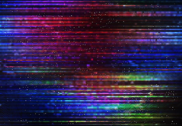 Glitch effect digital color distortion screen