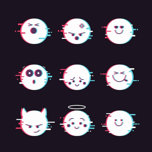 Glitch emojis collections