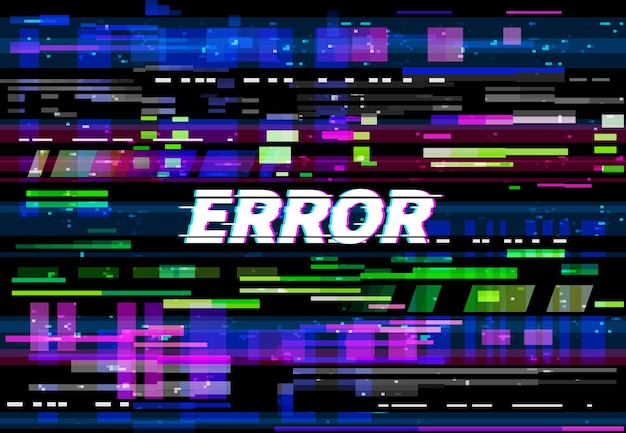 glitch error screen background of vhs video problem with pixel noise