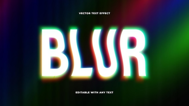 Vector glitch light blur text effect editable text effect and graphic style for urban theme