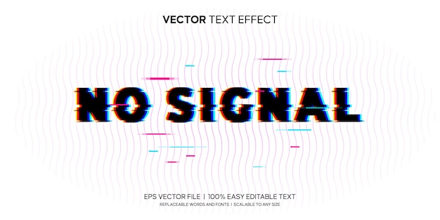 Glitch no signal editable text effect