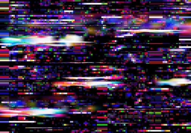 Vector glitch on tv broken computer screen background