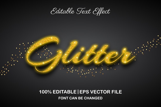 Glitter 3d editable text effect