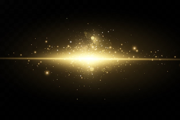 Glitter effect of particles. Gold is sparkling. Star dust sparkling particles