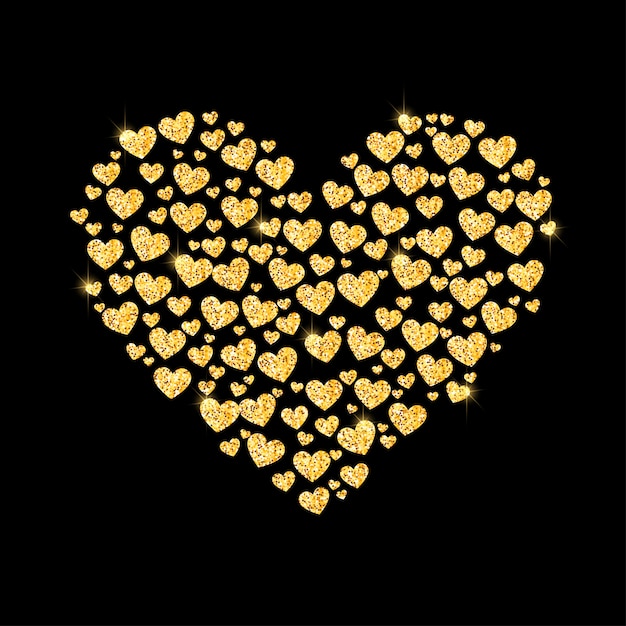 Glitter golden heart