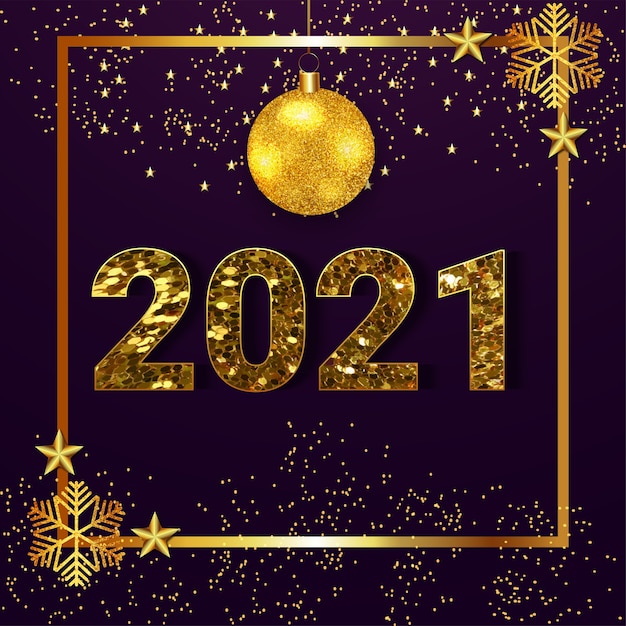 Glitter text effect for happy new year celebration