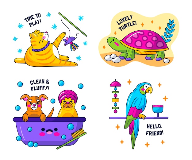 Glitzy pet stickers set