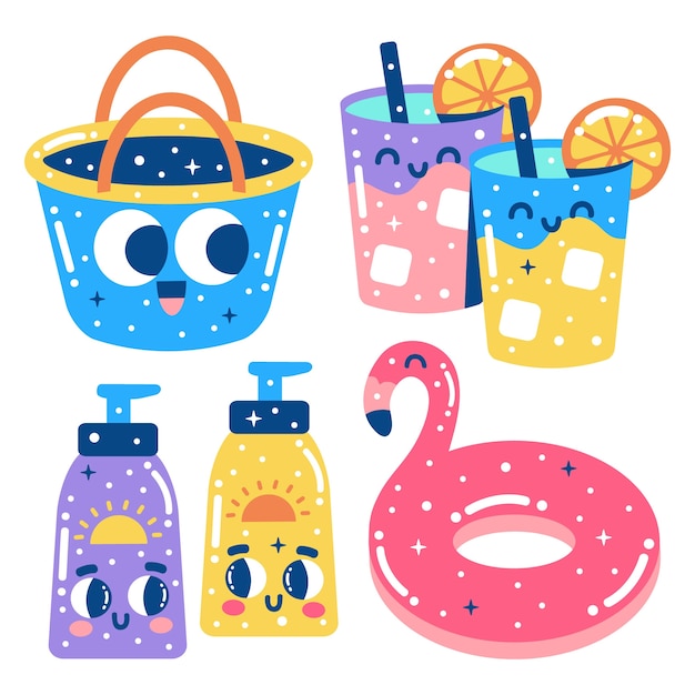 Glitzy summer sticker set