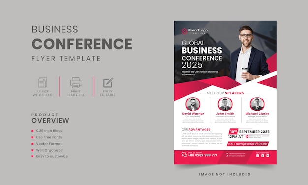 Global annual meet business conference flyer template