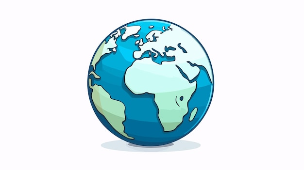 Global Cartoon Style Globe Illustration for Design Projects