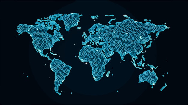 Vector global circles world map raster geographic design