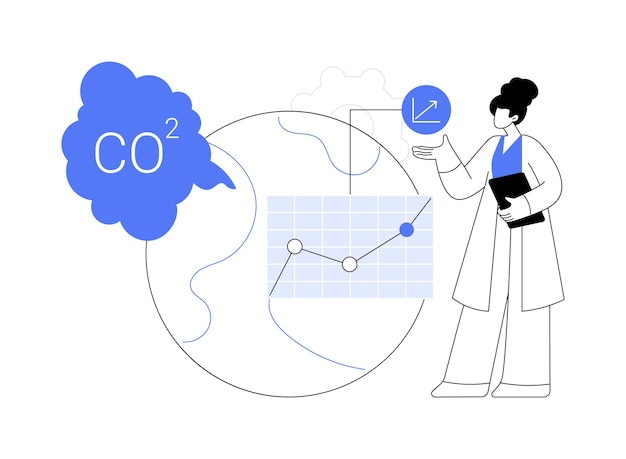 Global CO2 emissions abstract concept vector illustration