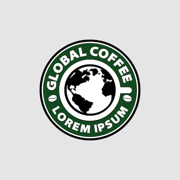 Global Coffee Shop Logo Sign Symbol Icon