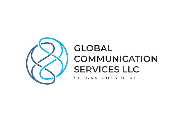 Global communication logo concept perfect for business company branding design