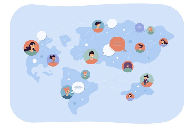 Global communication of people from different countries