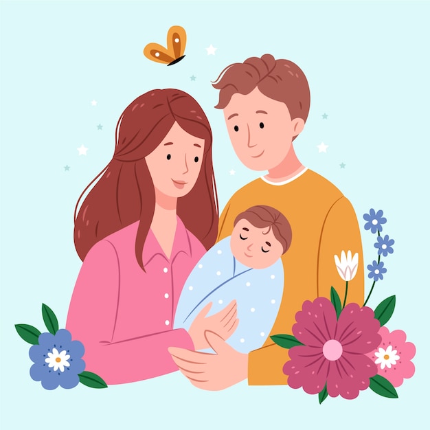 Global day of parents flat illustration