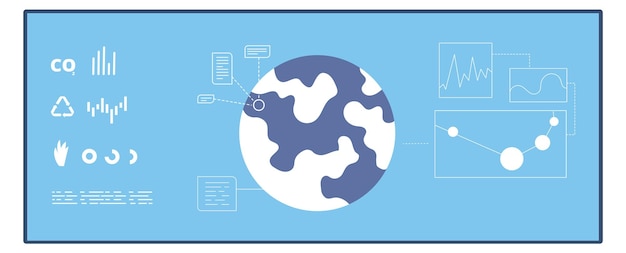 Global ecology presentation icon Worldwide diagram infographic