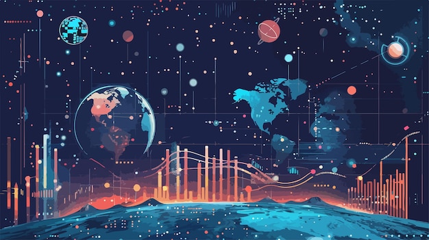 Global Financial Charts and Graphs Conceptual Image